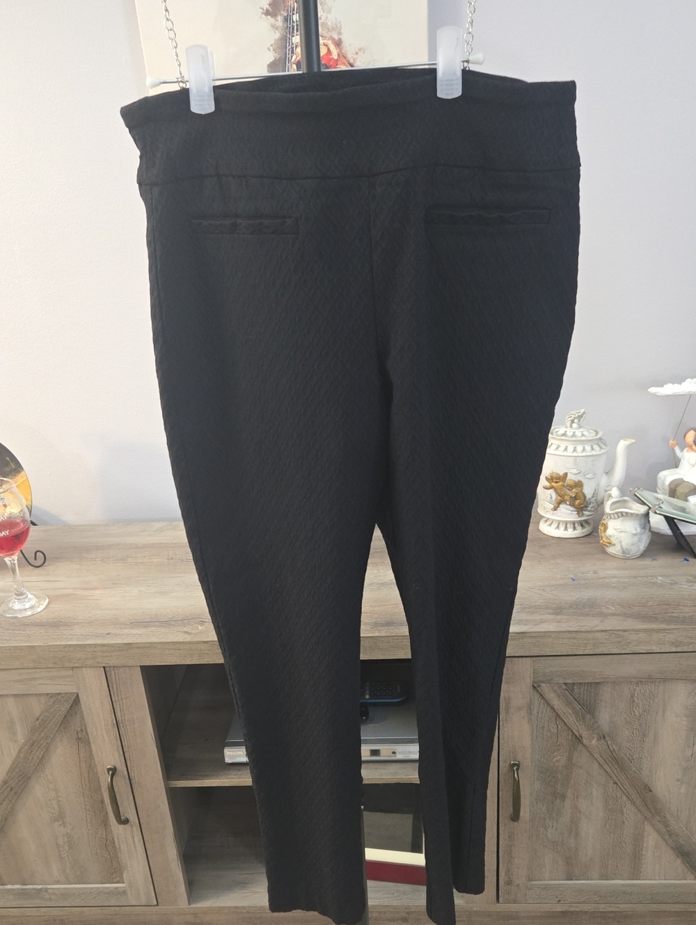 crown & ivy Black Straight Leg Ponte Pants